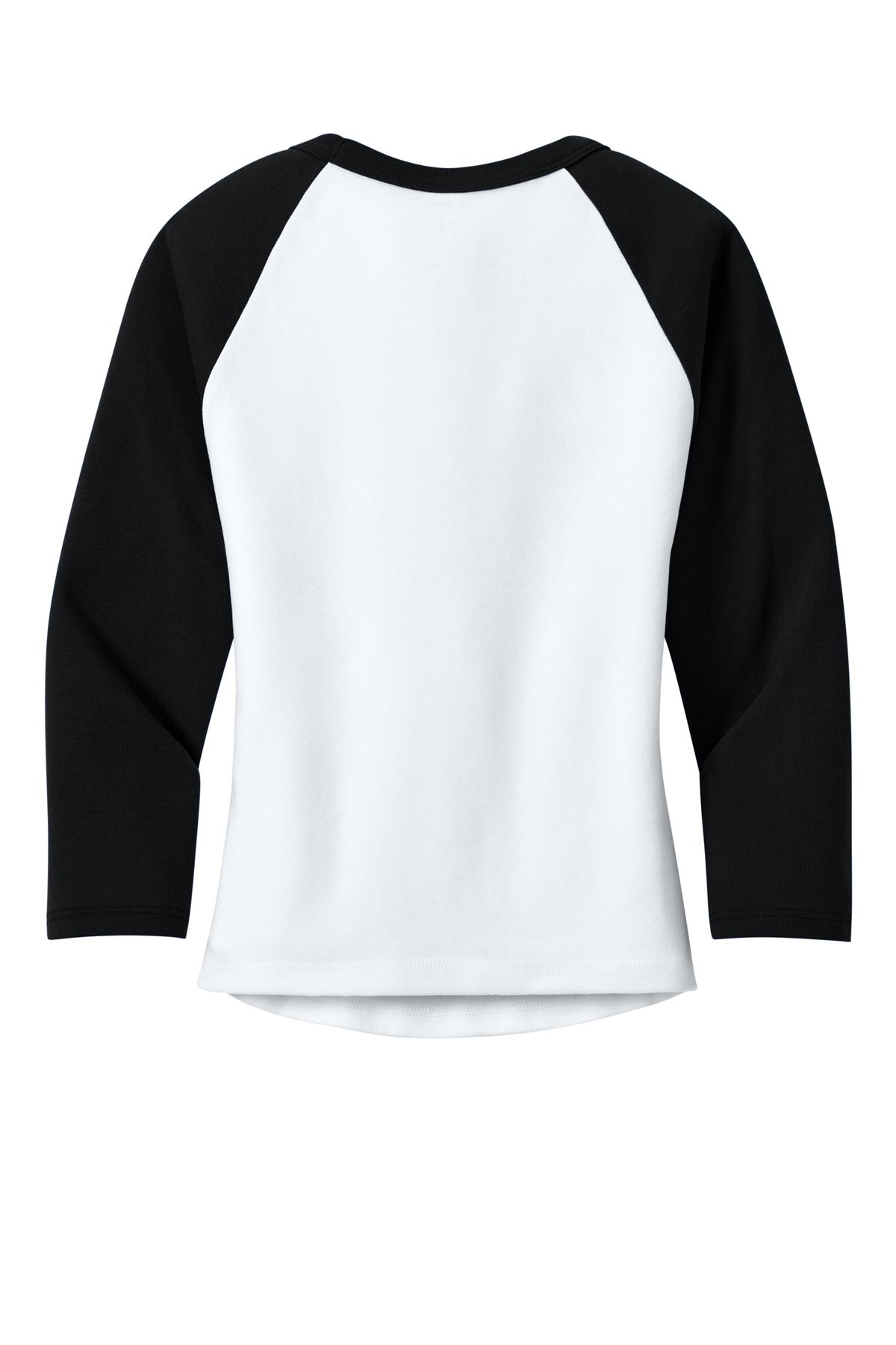 Bella+Canvas Women's Micro Rib 3/4 Raglan Baby Tee BC1200 White/Black