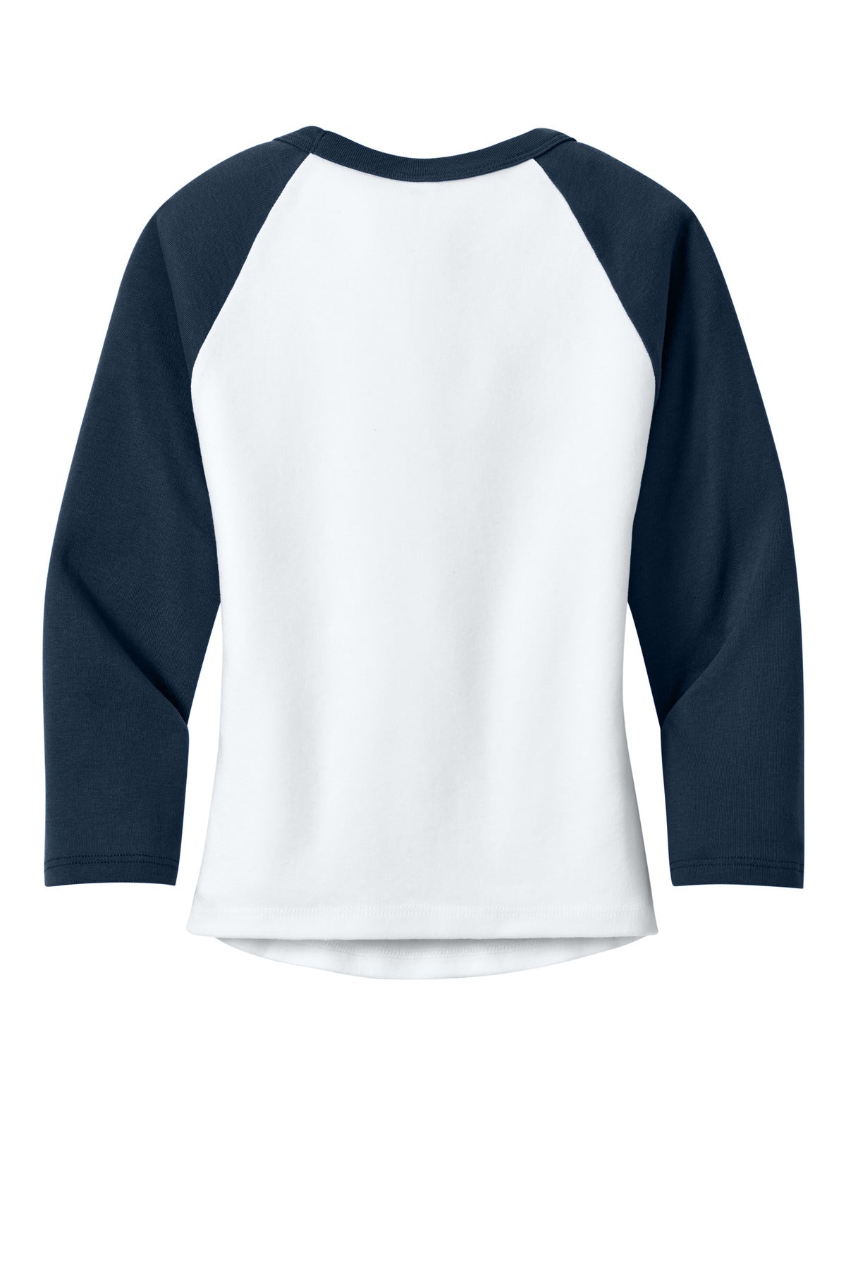 Bella+Canvas Women's Micro Rib 3/4 Raglan Baby Tee BC1200 White/Navy