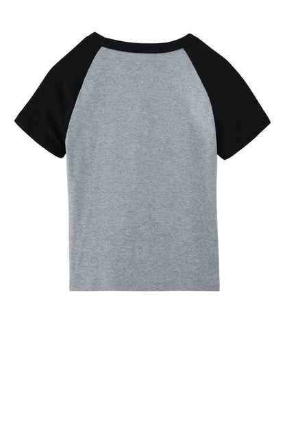 Bella+Canvas Women's Micro Rib Raglan Baby Tee BC1201 Athletic Heather/Black