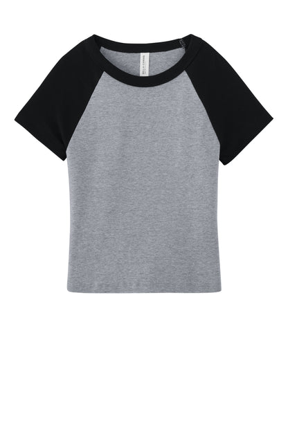 Bella+Canvas Women's Micro Rib Raglan Baby Tee BC1201 Athletic Heather/Black
