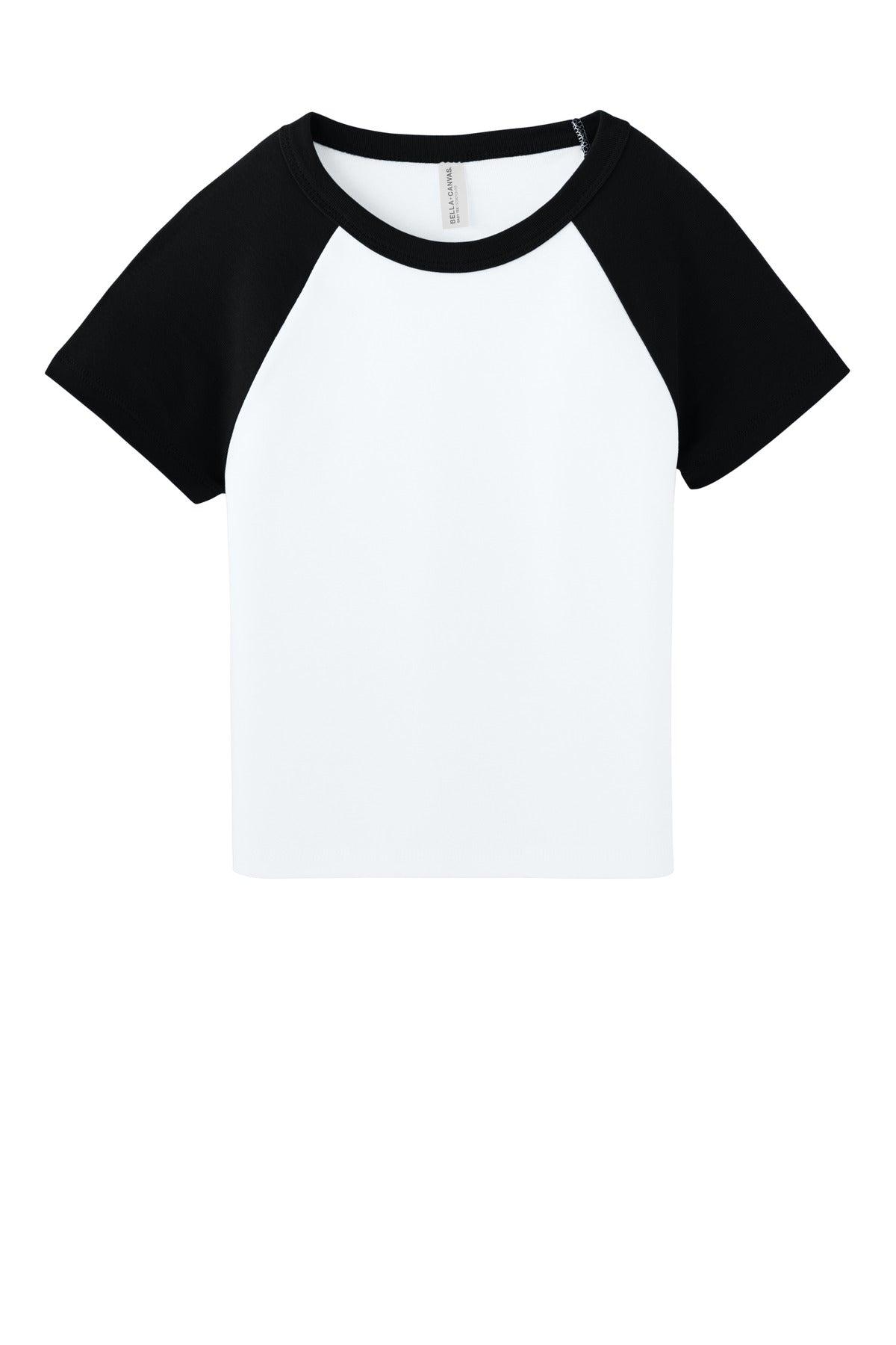 Bella+Canvas Women's Micro Rib Raglan Baby Tee BC1201 White/Black