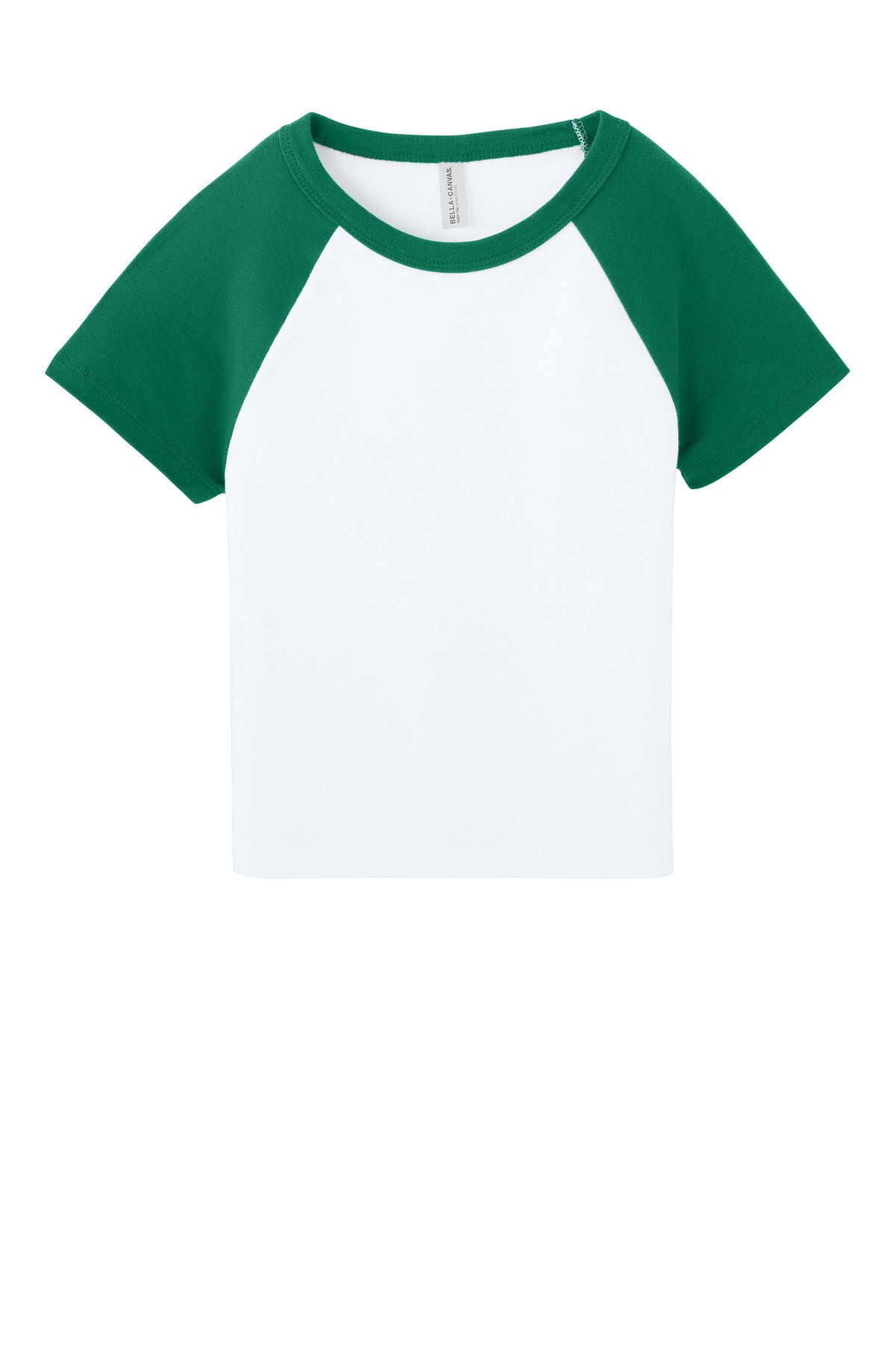 Bella+Canvas Women's Micro Rib Raglan Baby Tee BC1201 White/Kelly