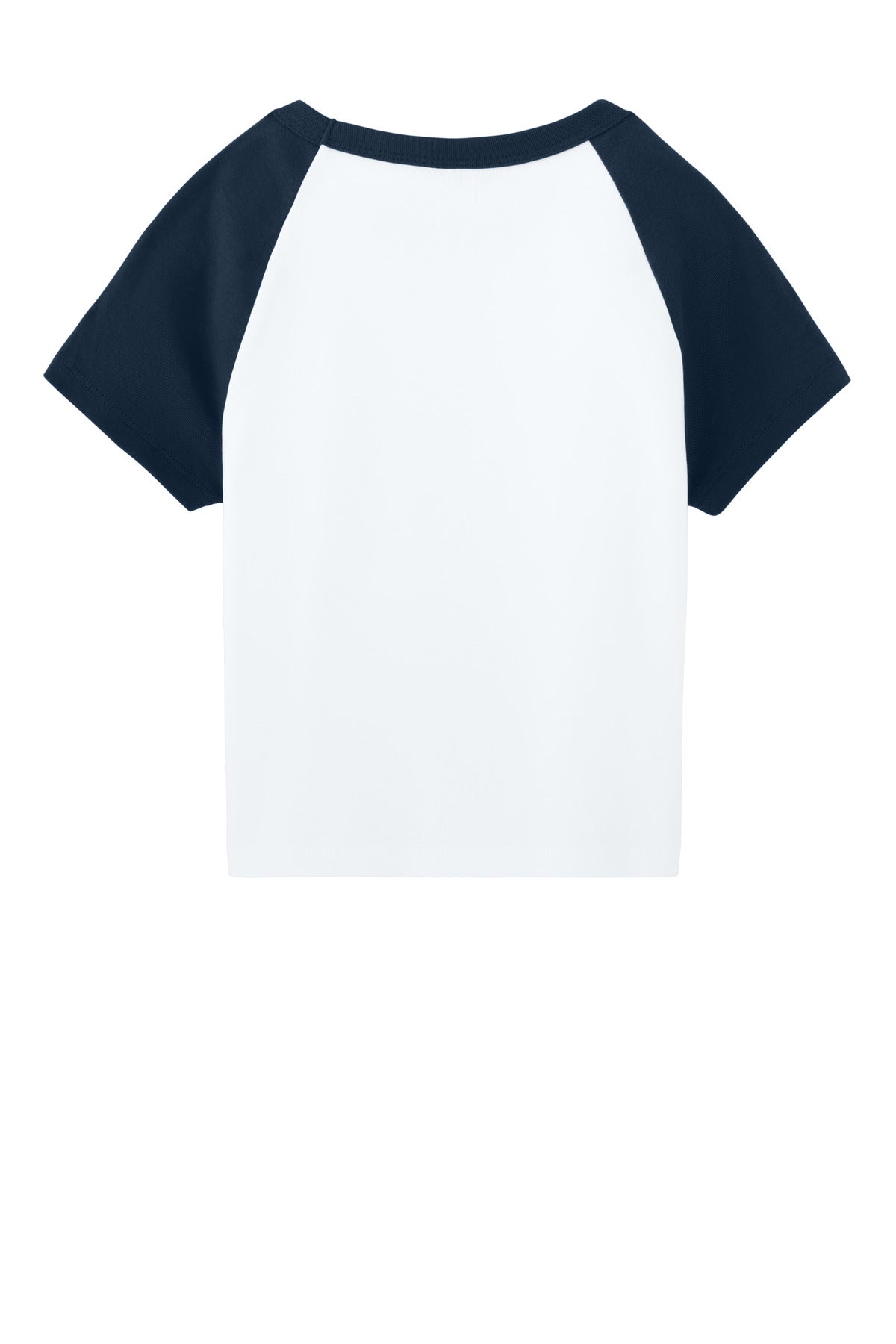 Bella+Canvas Women's Micro Rib Raglan Baby Tee BC1201 White/Navy
