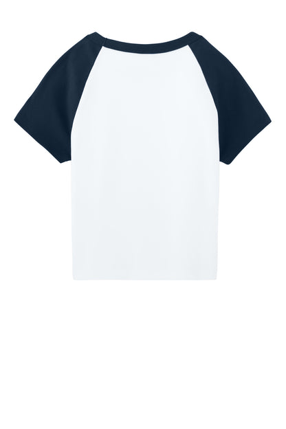 Bella+Canvas Women's Micro Rib Raglan Baby Tee BC1201 White/Navy