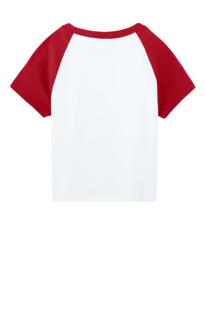 Bella+Canvas Women's Micro Rib Raglan Baby Tee BC1201 White/Red