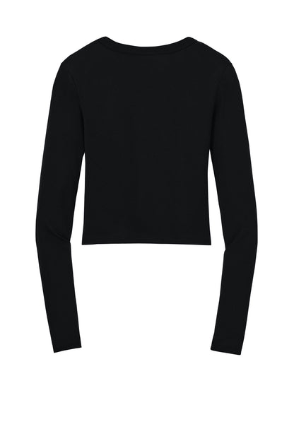 Bella+Canvas Women's Micro Rib Long Sleeve Baby Tee BC1501 Solid Black Blend