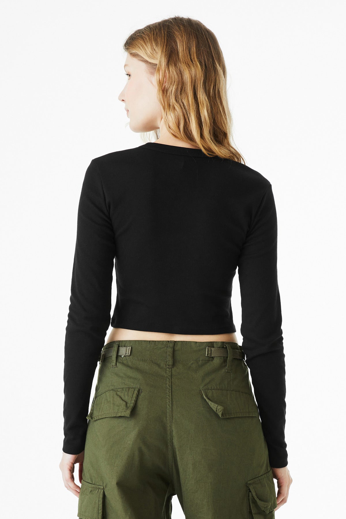 Bella+Canvas Women's Micro Rib Long Sleeve Baby Tee BC1501 image 2