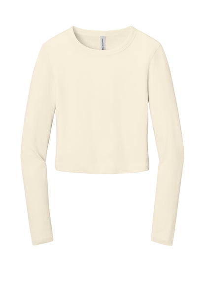 Bella+Canvas Women's Micro Rib Long Sleeve Baby Tee BC1501 Solid Natural Blend