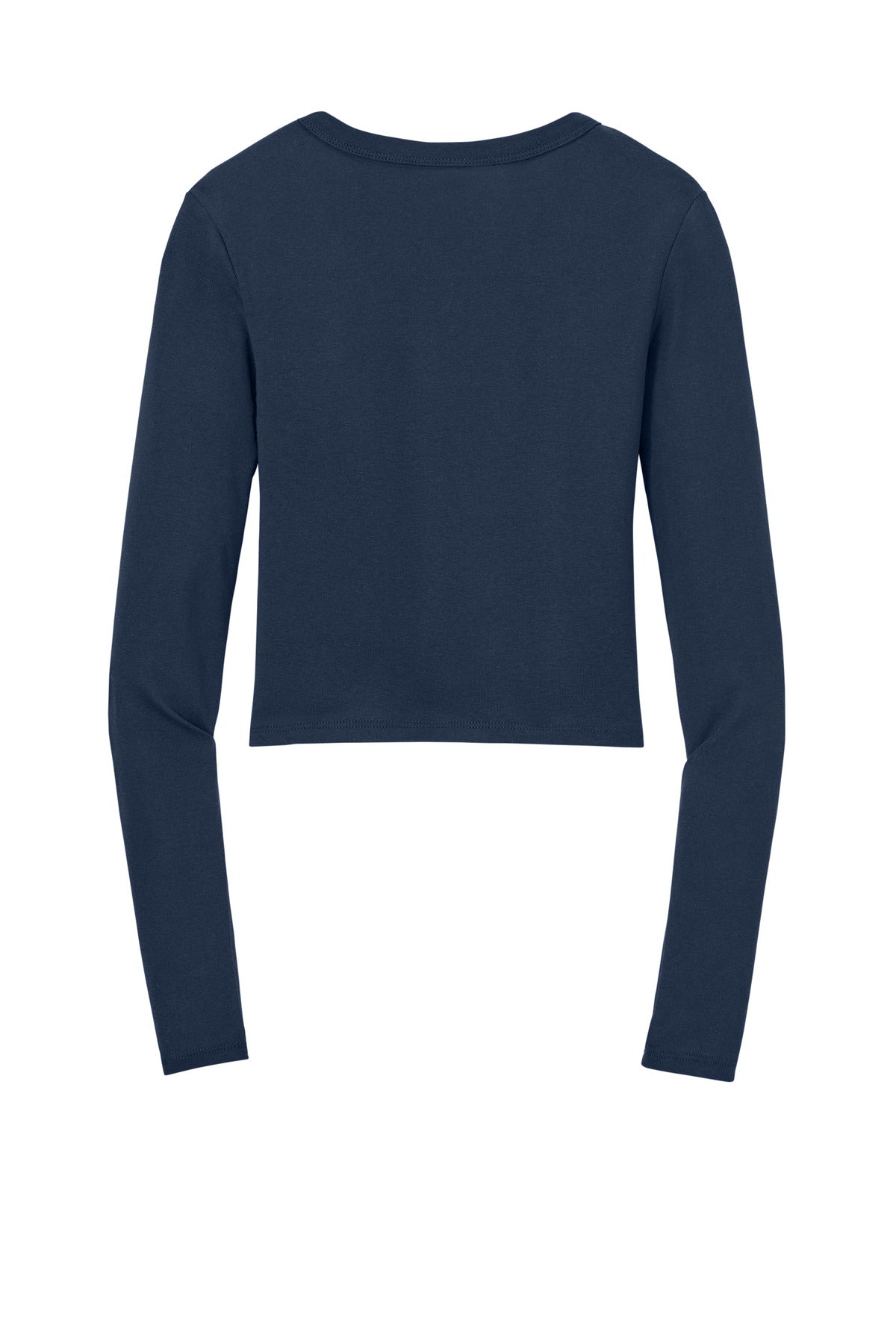 Bella+Canvas Women's Micro Rib Long Sleeve Baby Tee BC1501 Solid Navy Blend