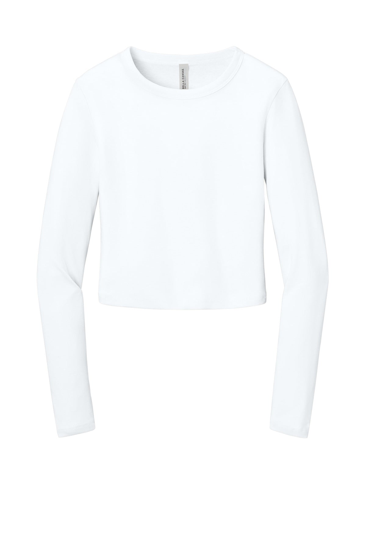 Bella+Canvas Women's Micro Rib Long Sleeve Baby Tee BC1501 Solid White Blend