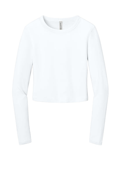 Bella+Canvas Women's Micro Rib Long Sleeve Baby Tee BC1501 Solid White Blend