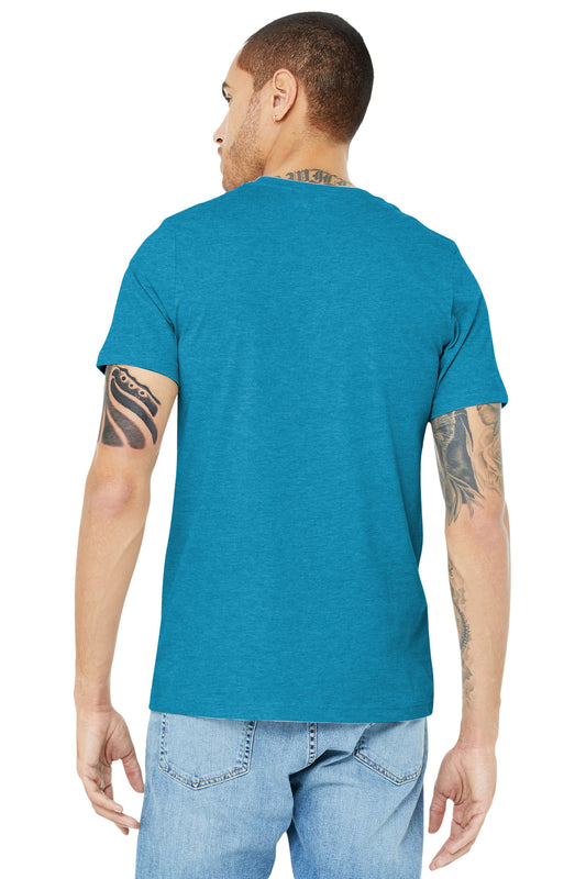 BELLA+CANVAS  Unisex Heather CVC Short Sleeve Tee. BC3001CVC Heather Aqua