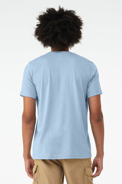 BELLA+CANVAS  Unisex Heather CVC Short Sleeve Tee. BC3001CVC Heather Baby Blue