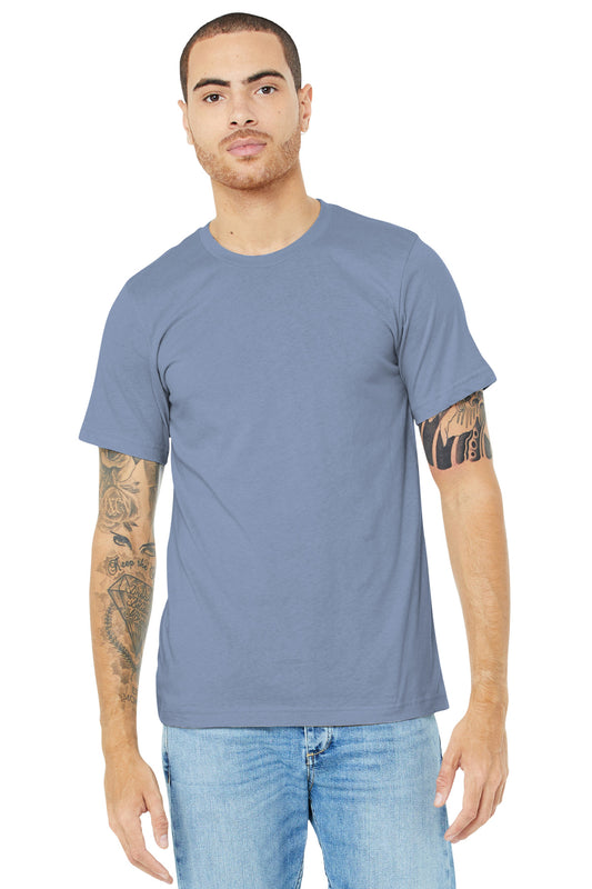 BELLA+CANVAS  Unisex Heather CVC Short Sleeve Tee. BC3001CVC Heather Blue