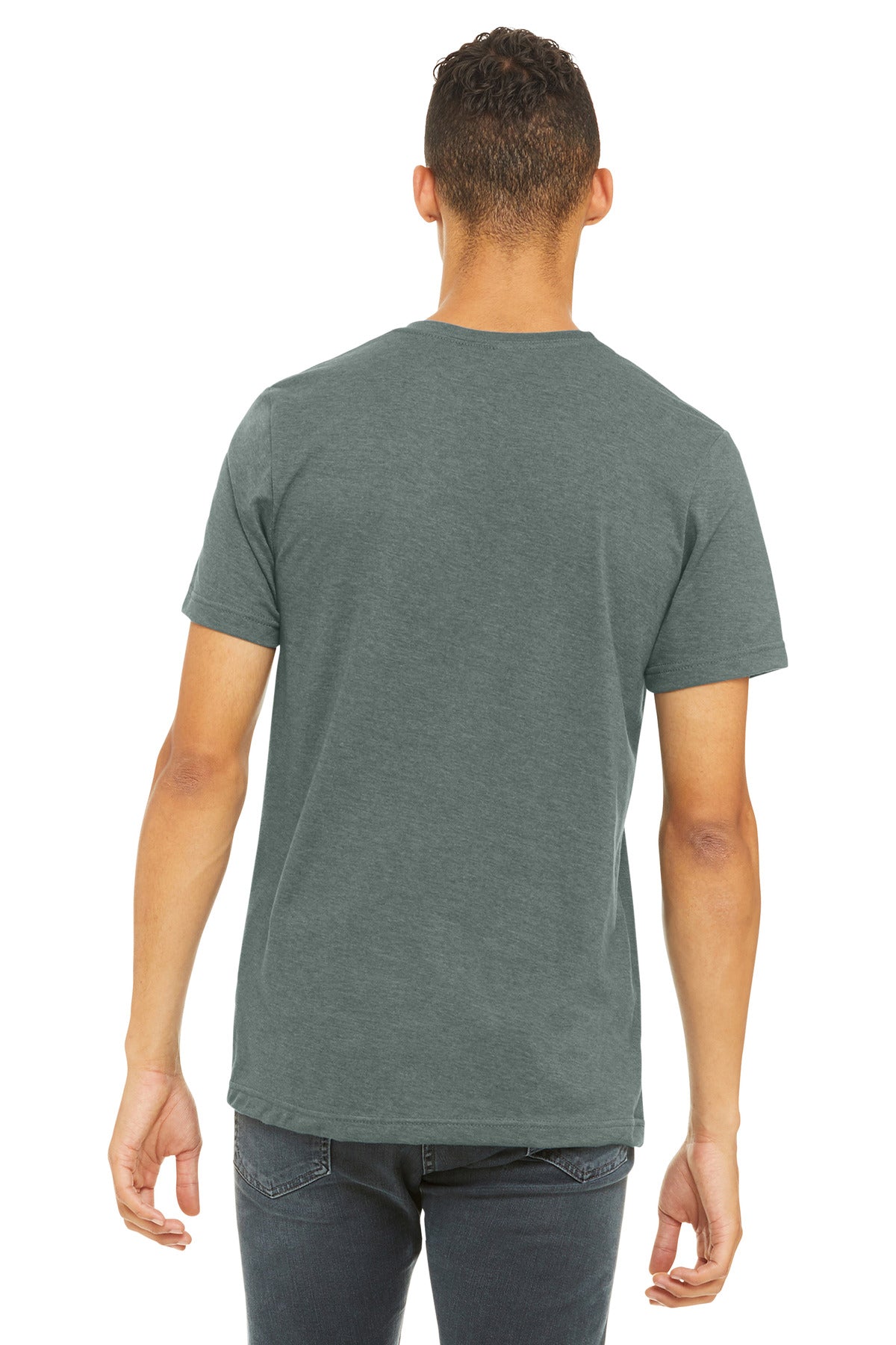 Bella+Canvas Unisex Heather CVC Short Sleeve Tee BC3001CVC Heather Blue Storm