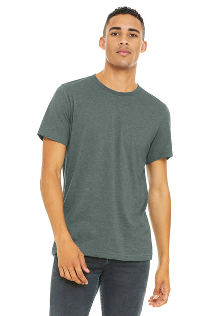 Bella+Canvas Unisex Heather CVC Short Sleeve Tee BC3001CVC Heather Blue Storm
