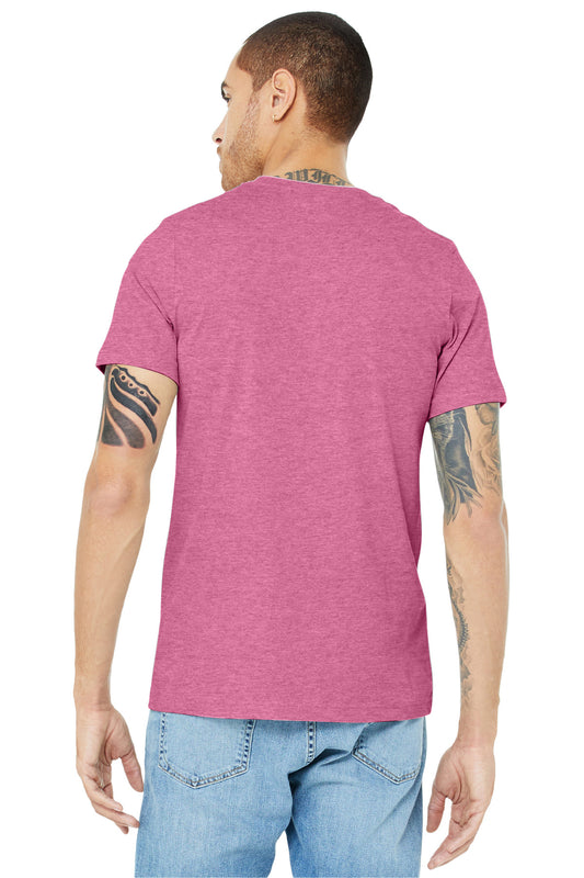 BELLA+CANVAS  Unisex Heather CVC Short Sleeve Tee. BC3001CVC Heather Charity Pink