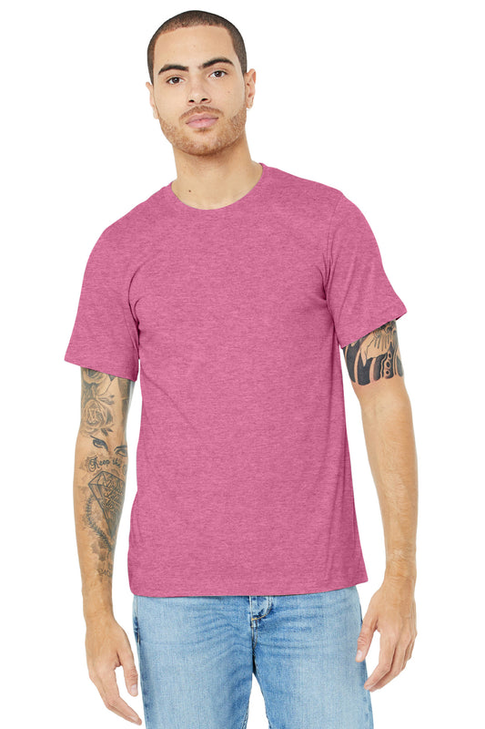 BELLA+CANVAS  Unisex Heather CVC Short Sleeve Tee. BC3001CVC Heather Charity Pink