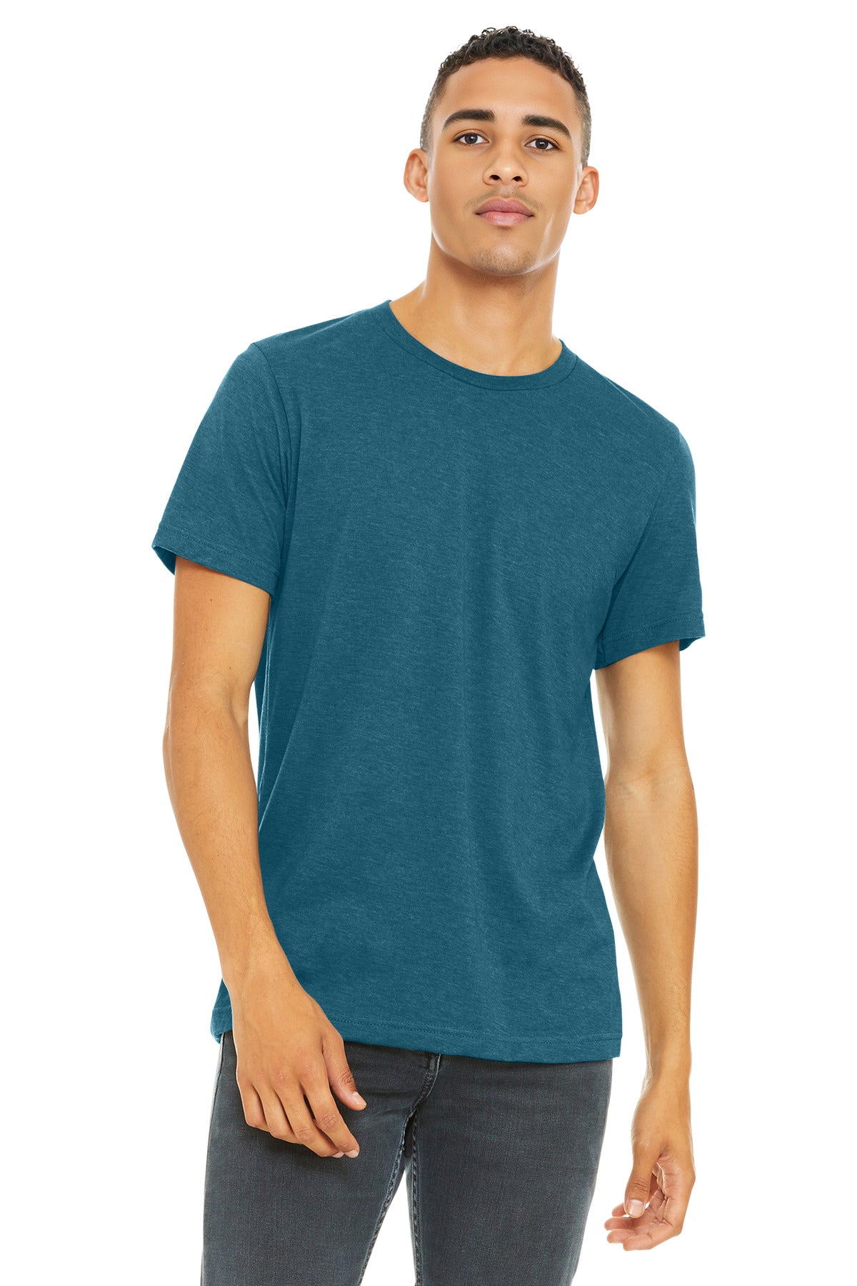Bella+Canvas Unisex Heather CVC Short Sleeve Tee BC3001CVC Heather Deep Teal