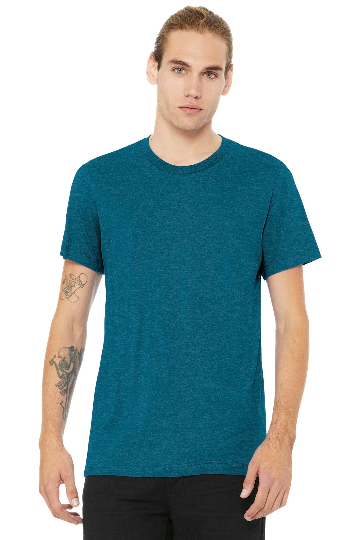 BELLA+CANVAS  Unisex Heather CVC Short Sleeve Tee. BC3001CVC Heather Deep Teal