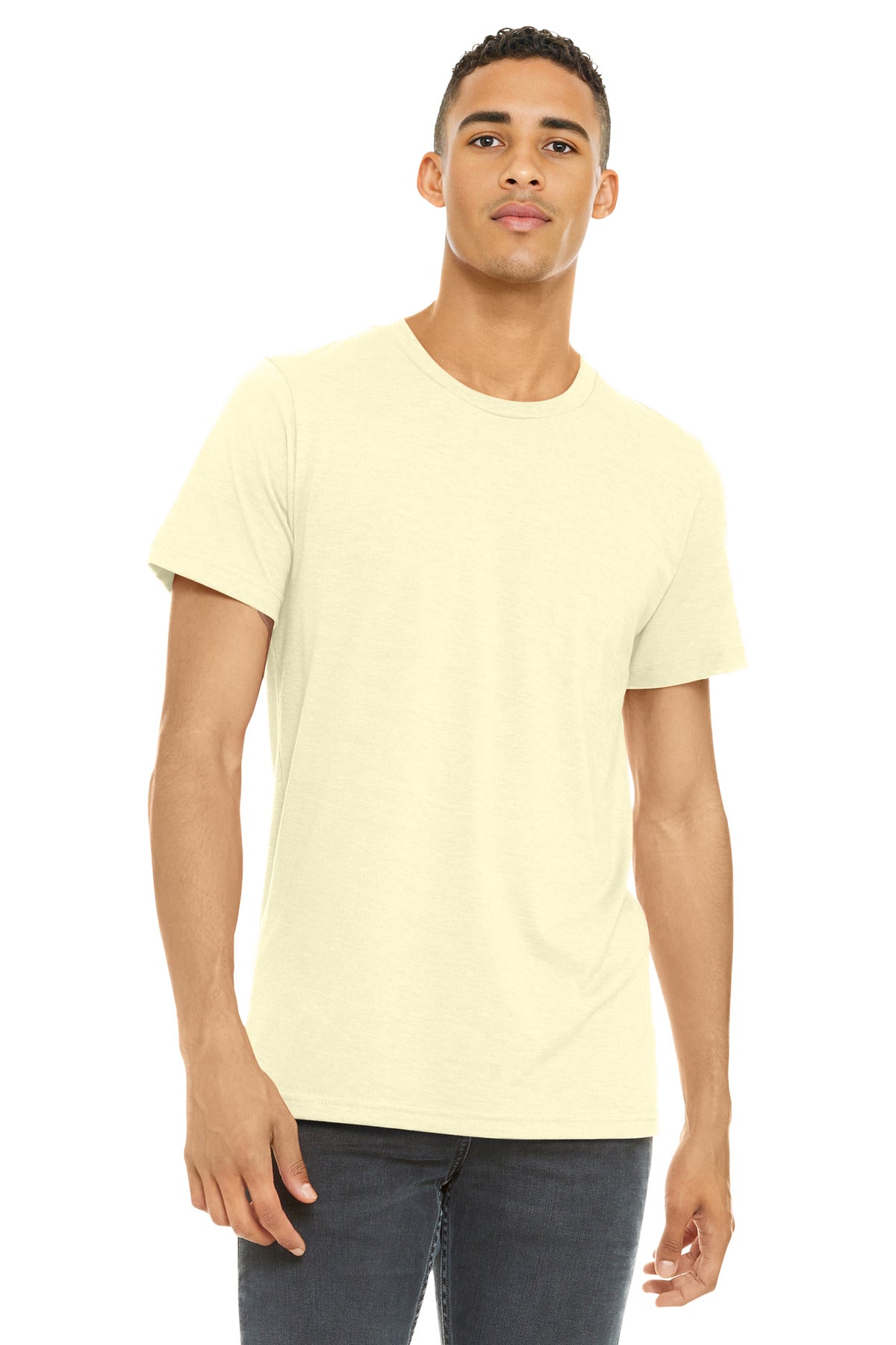 Bella+Canvas Unisex Heather CVC Short Sleeve Tee BC3001CVC Heather French Vanilla