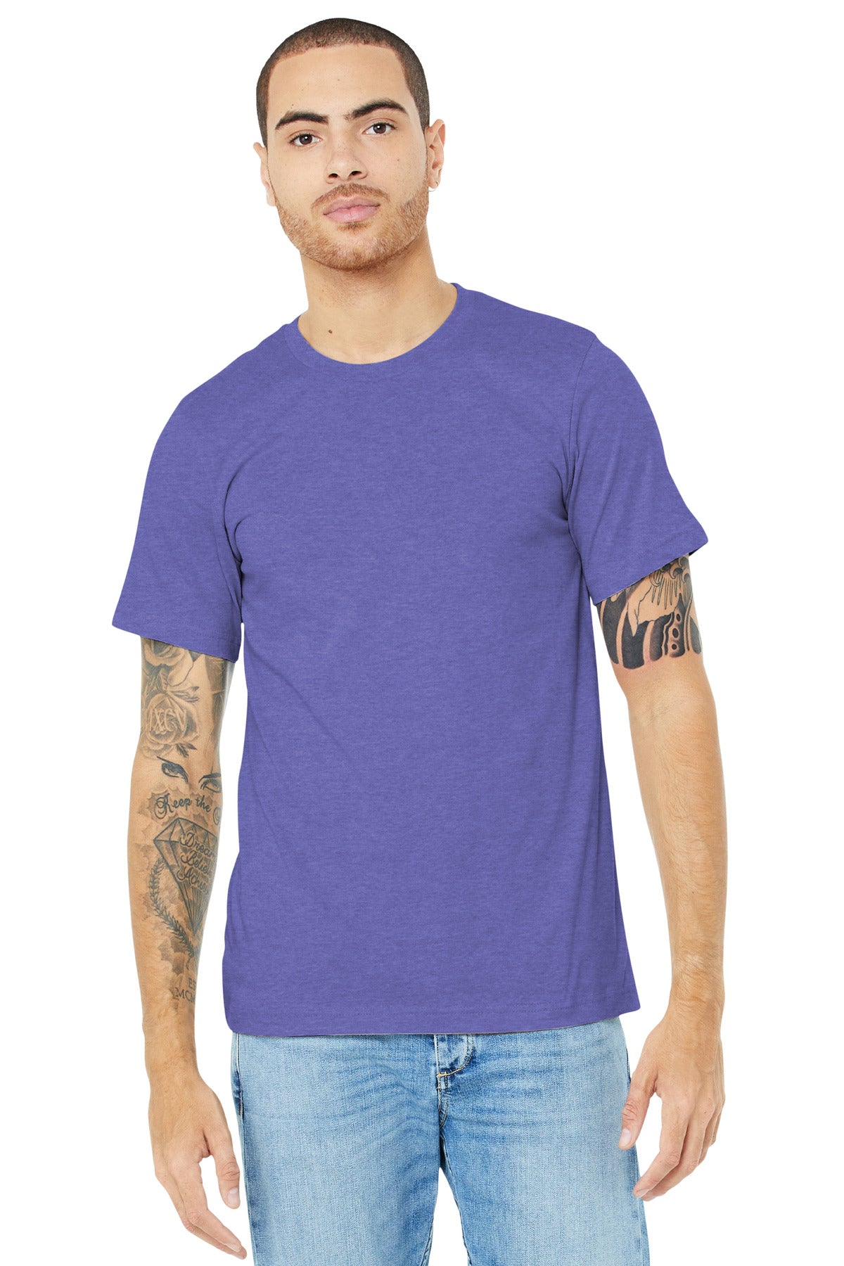BELLA+CANVAS  Unisex Heather CVC Short Sleeve Tee. BC3001CVC Heather Lapis