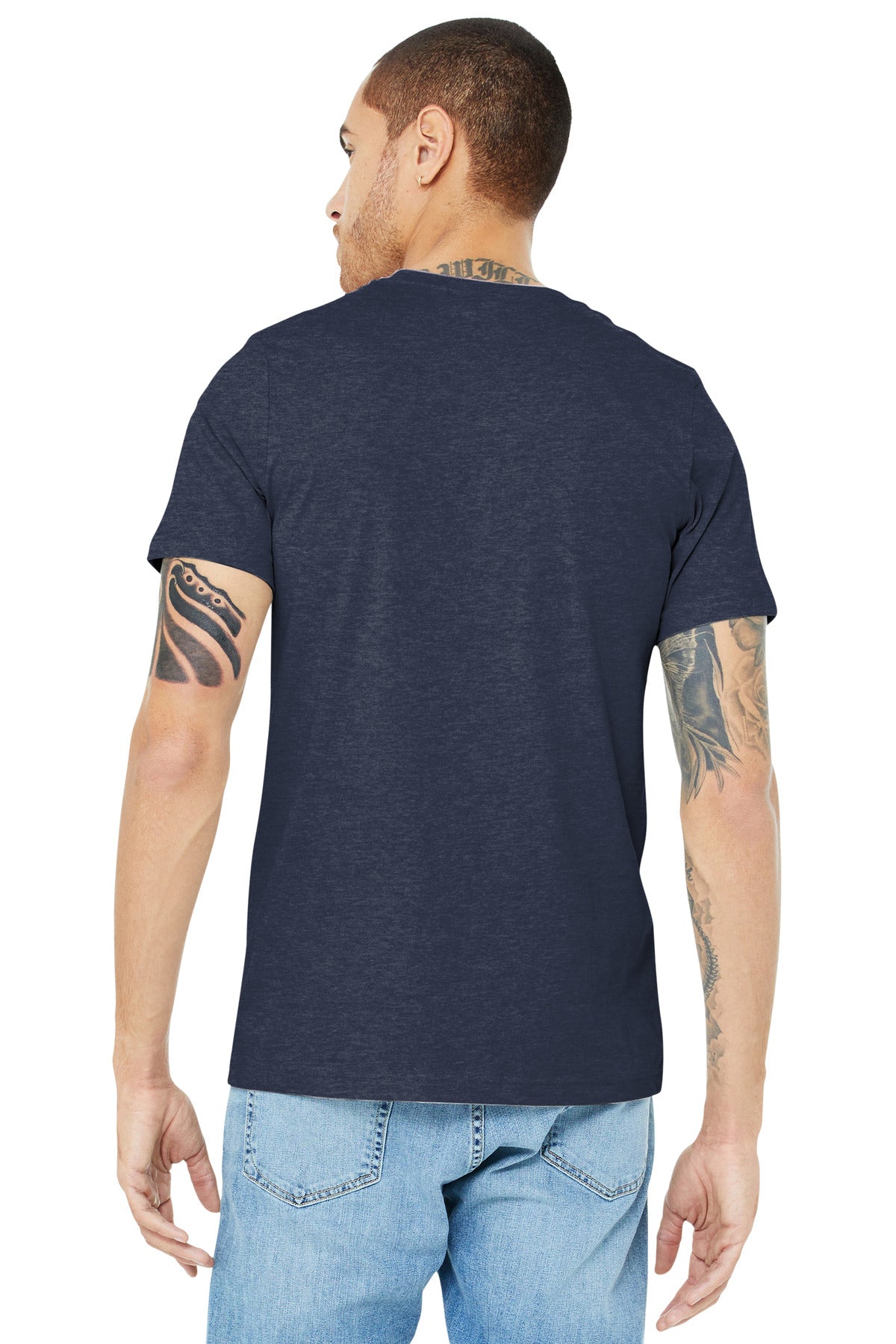 BELLA+CANVAS  Unisex Heather CVC Short Sleeve Tee. BC3001CVC Heather Midnight Navy