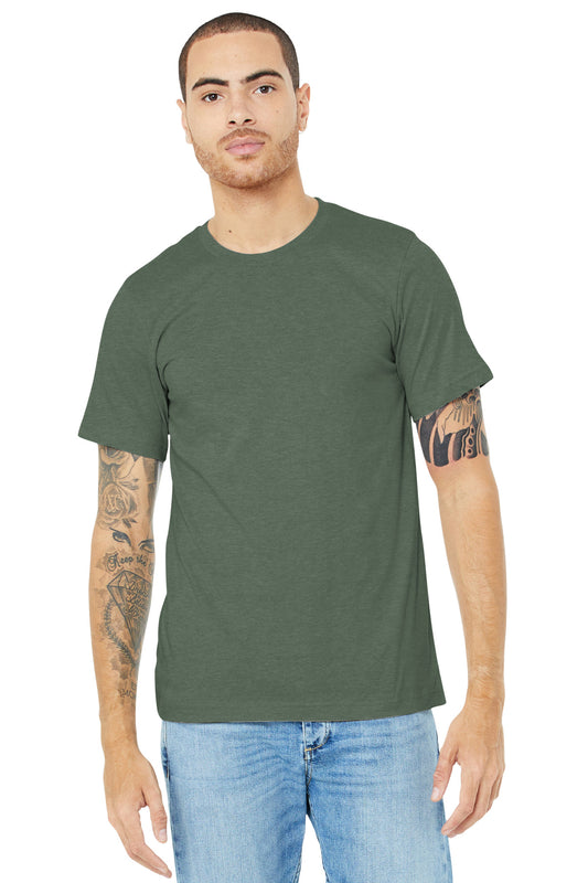 BELLA+CANVAS  Unisex Heather CVC Short Sleeve Tee. BC3001CVC Heather Military Green