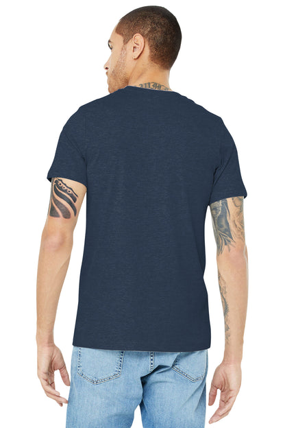 BELLA+CANVAS  Unisex Heather CVC Short Sleeve Tee. BC3001CVC Heather Navy