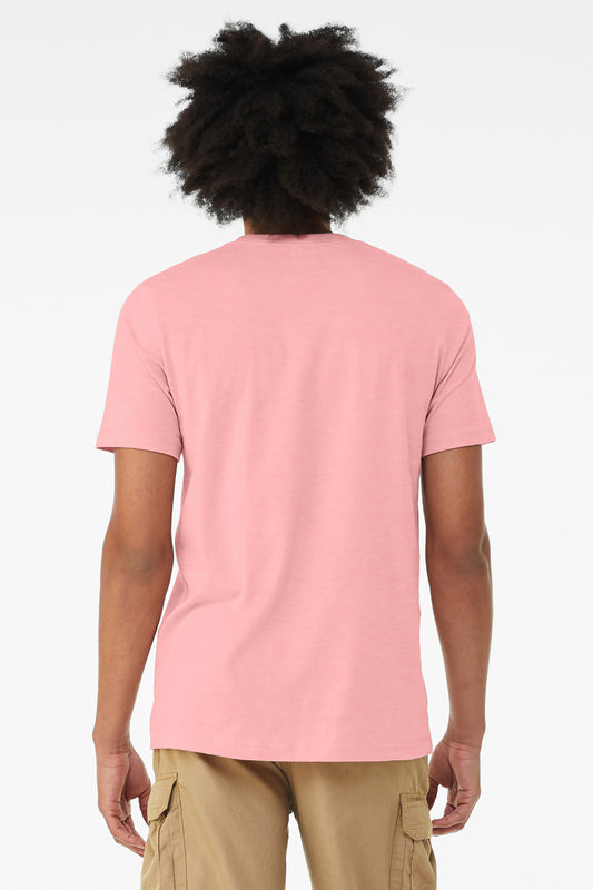 BELLA+CANVAS  Unisex Heather CVC Short Sleeve Tee. BC3001CVC Heather Pink