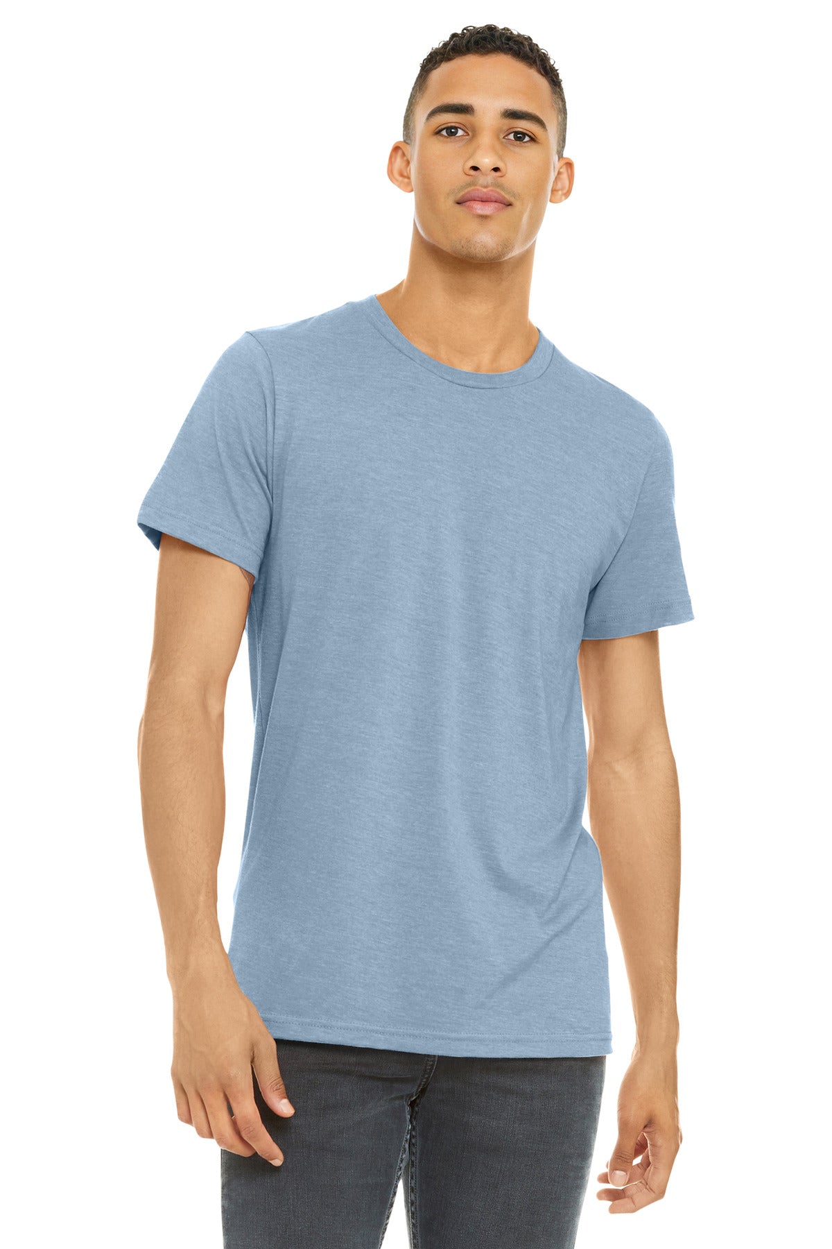 Bella+Canvas Unisex Heather CVC Short Sleeve Tee BC3001CVC Heather Prism Blue