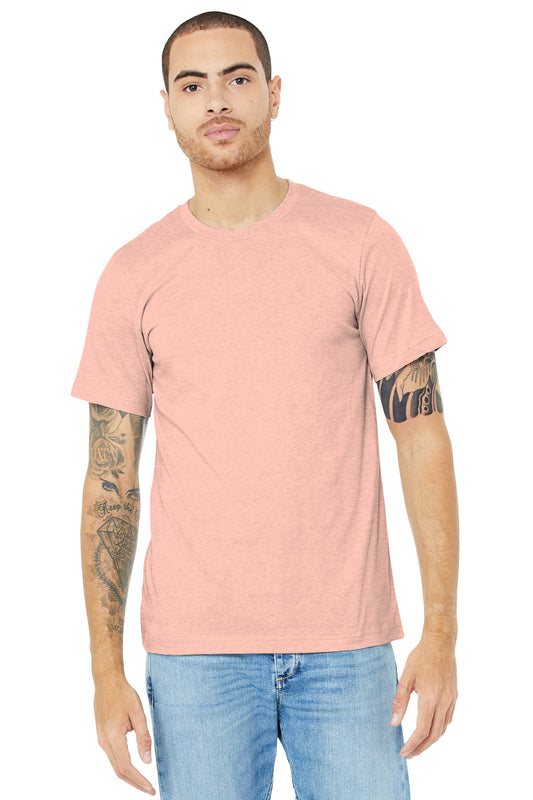 BELLA+CANVAS  Unisex Heather CVC Short Sleeve Tee. BC3001CVC Heather Prism Peach