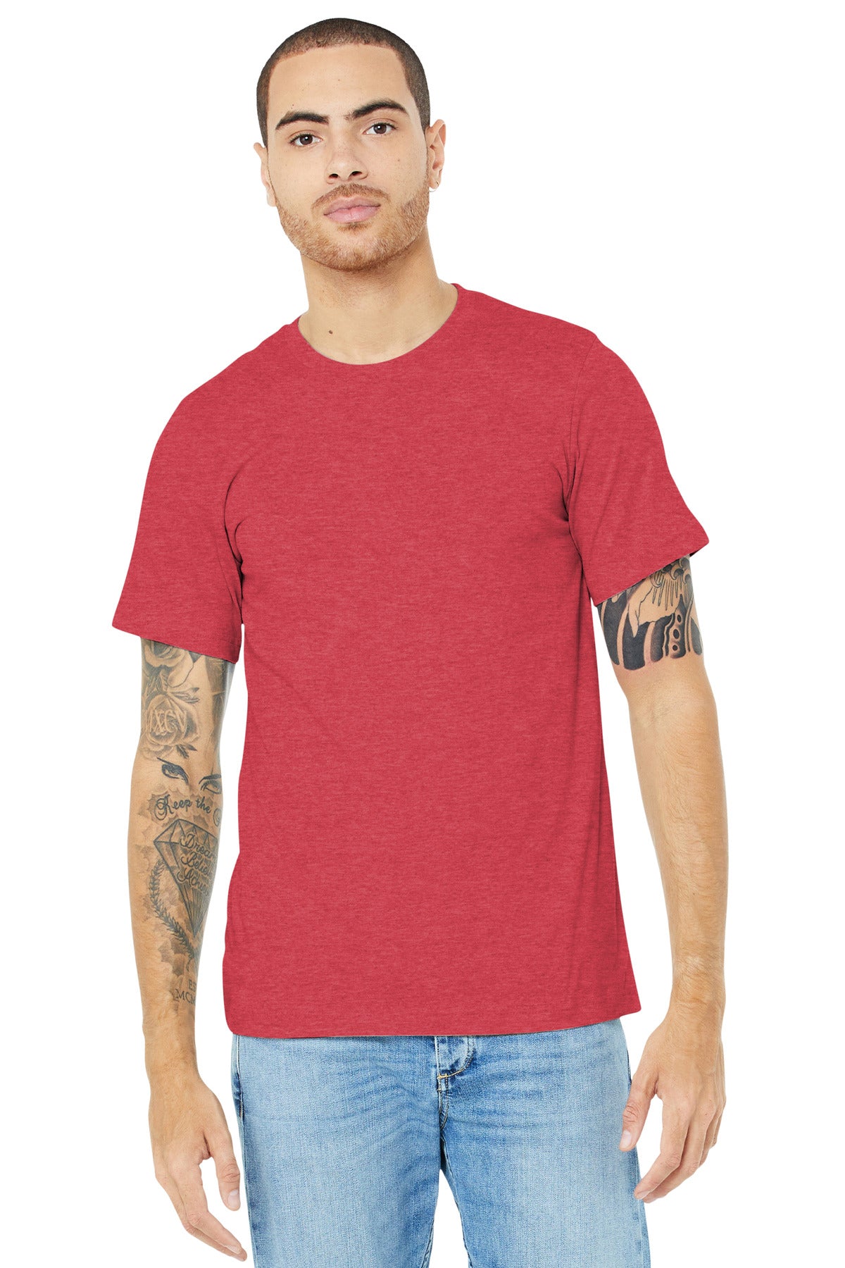 BELLA+CANVAS  Unisex Heather CVC Short Sleeve Tee. BC3001CVC Heather Red