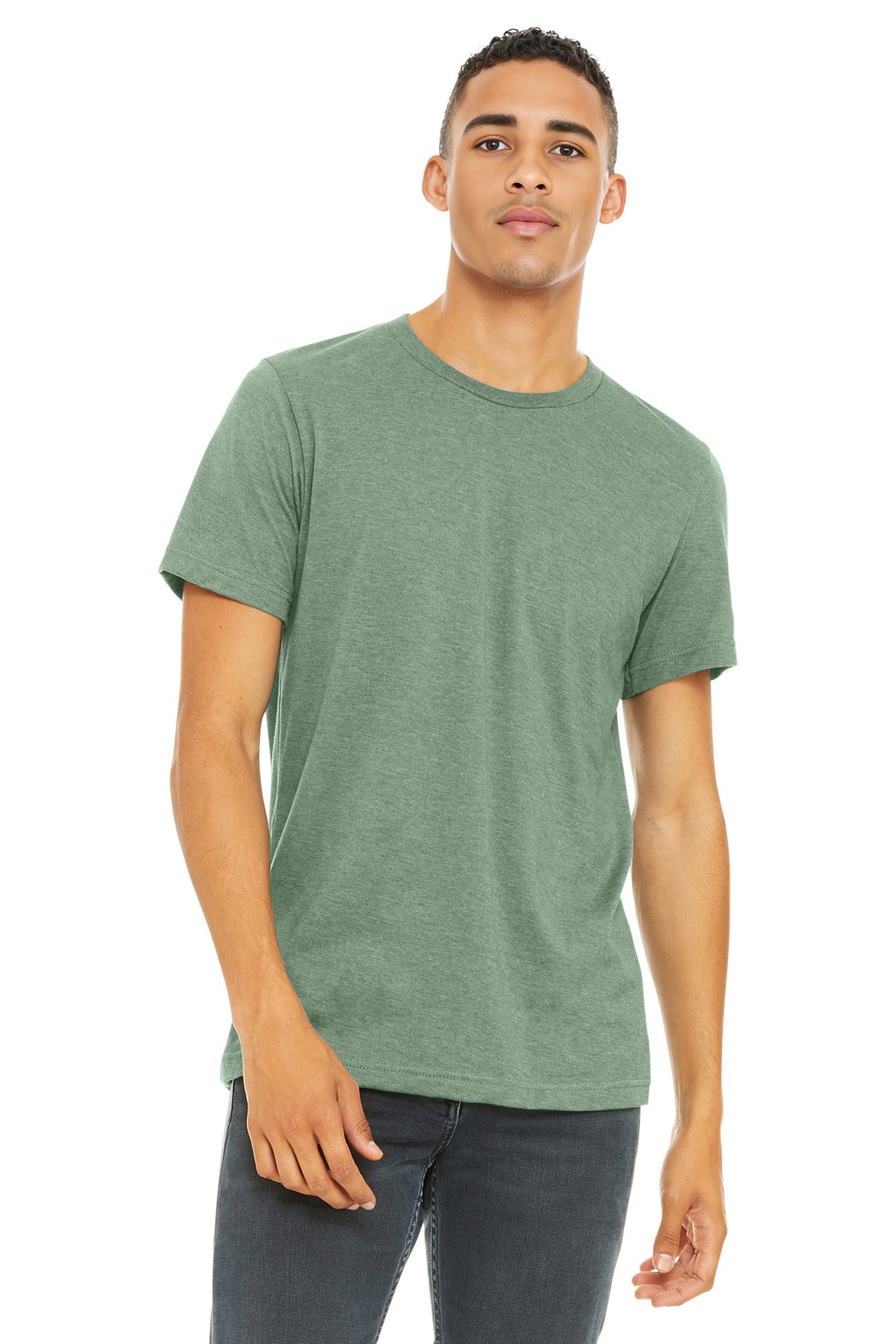 Bella+Canvas Unisex Heather CVC Short Sleeve Tee BC3001CVC Heather Sage