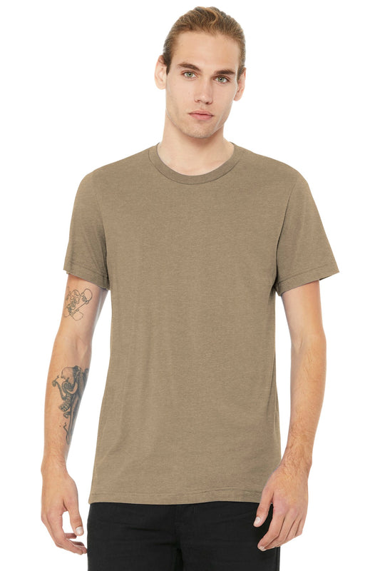 BELLA+CANVAS  Unisex Heather CVC Short Sleeve Tee. BC3001CVC Heather Tan