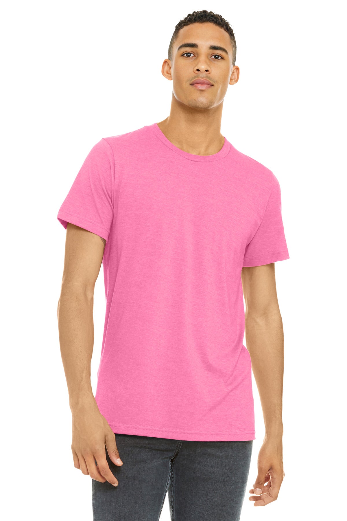 Bella+Canvas Unisex Heather CVC Short Sleeve Tee BC3001CVC Neon Pink