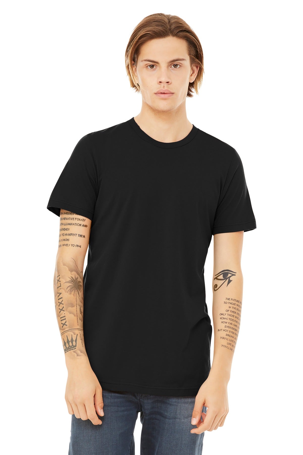 Bella+Canvas Unisex Heather CVC Short Sleeve Tee BC3001CVC Solid Black Blend