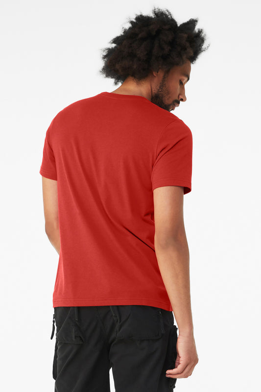 BELLA+CANVAS  Unisex Heather CVC Short Sleeve Tee. BC3001CVC Solid Red Blend