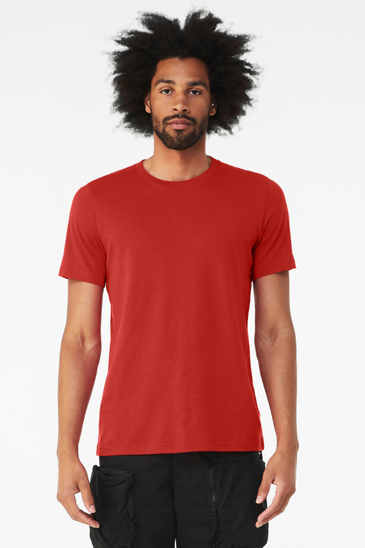 BELLA+CANVAS  Unisex Heather CVC Short Sleeve Tee. BC3001CVC Solid Red Blend