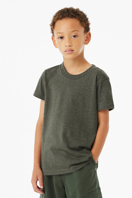 Bella+Canvas Youth Heather CVC Tee BC3001YCVC Heather Military Green
