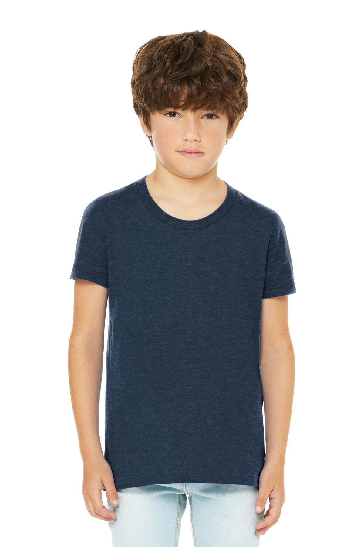 Bella+Canvas Youth Heather CVC Tee BC3001YCVC Heather Navy