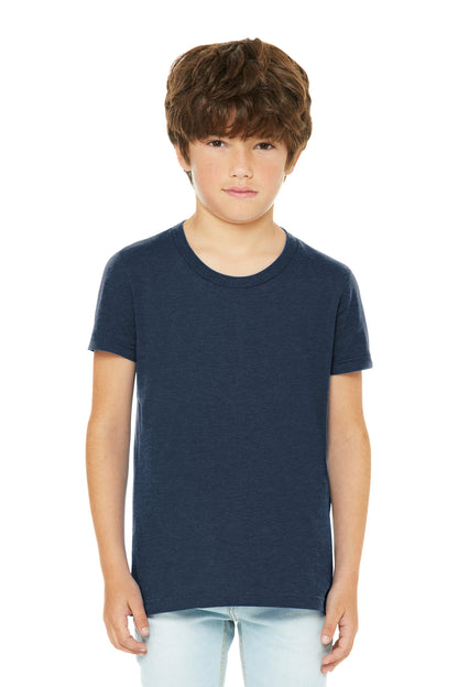 Bella+Canvas Youth Heather CVC Tee BC3001YCVC Heather Navy