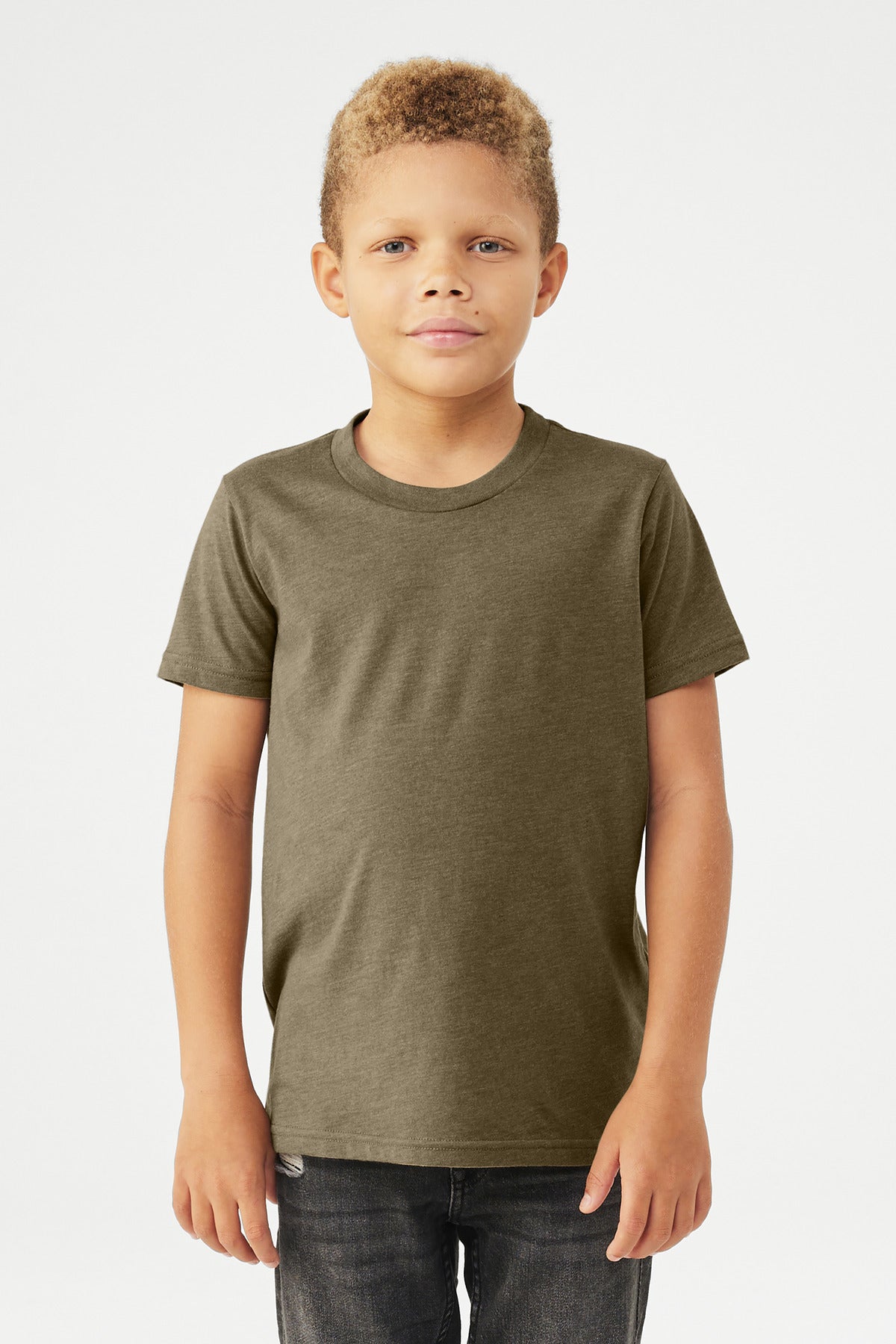 Bella+Canvas Youth Heather CVC Tee BC3001YCVC Heather Olive