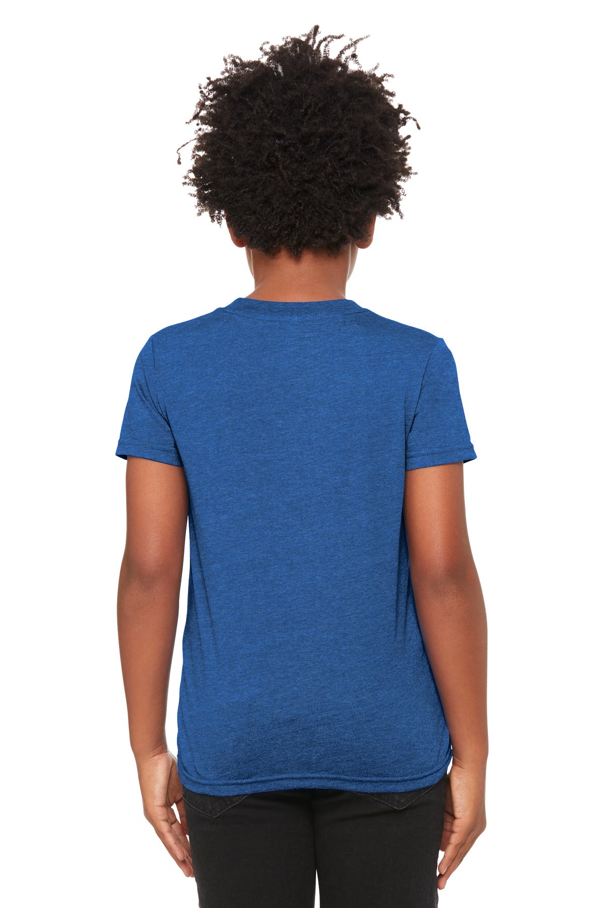 Bella+Canvas Youth Heather CVC Tee BC3001YCVC Heather True Royal