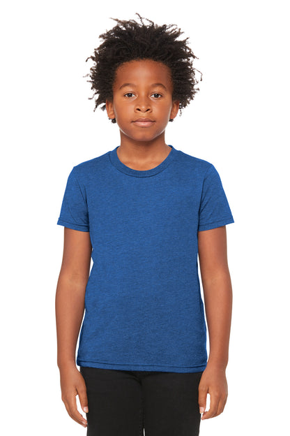 Bella+Canvas Youth Heather CVC Tee BC3001YCVC Heather True Royal