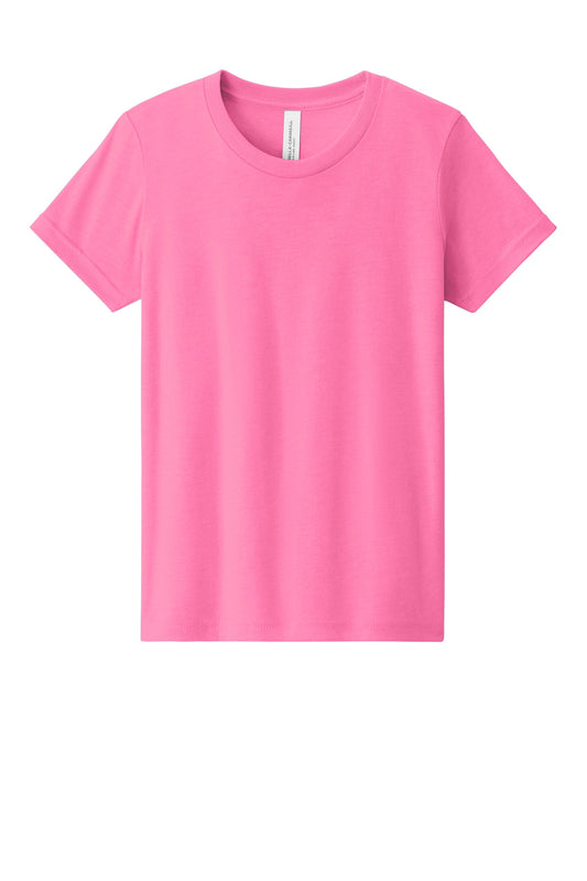 Bella+Canvas Youth Heather CVC Tee BC3001YCVC Neon Pink
