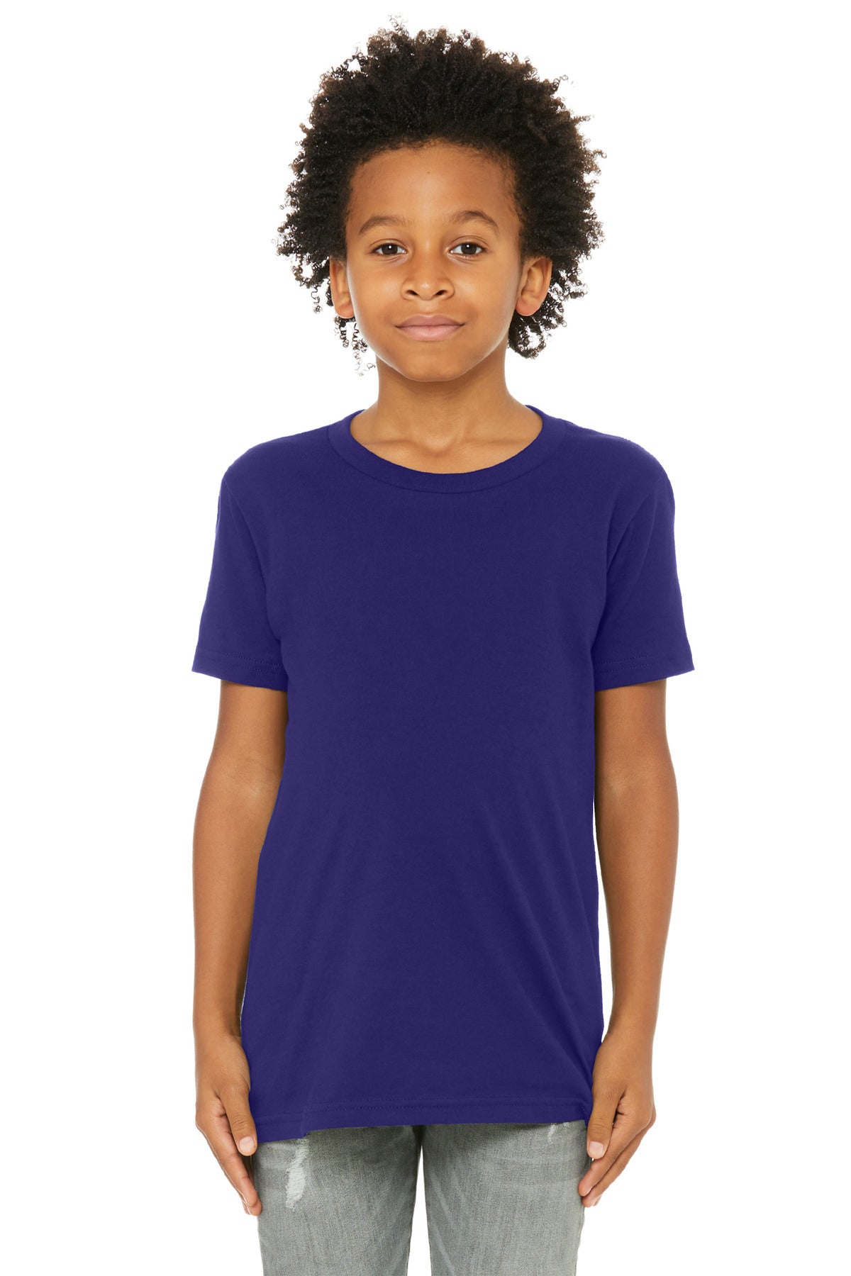Bella+Canvas Youth Jersey Short Sleeve Tee BC3001Y Team Purple