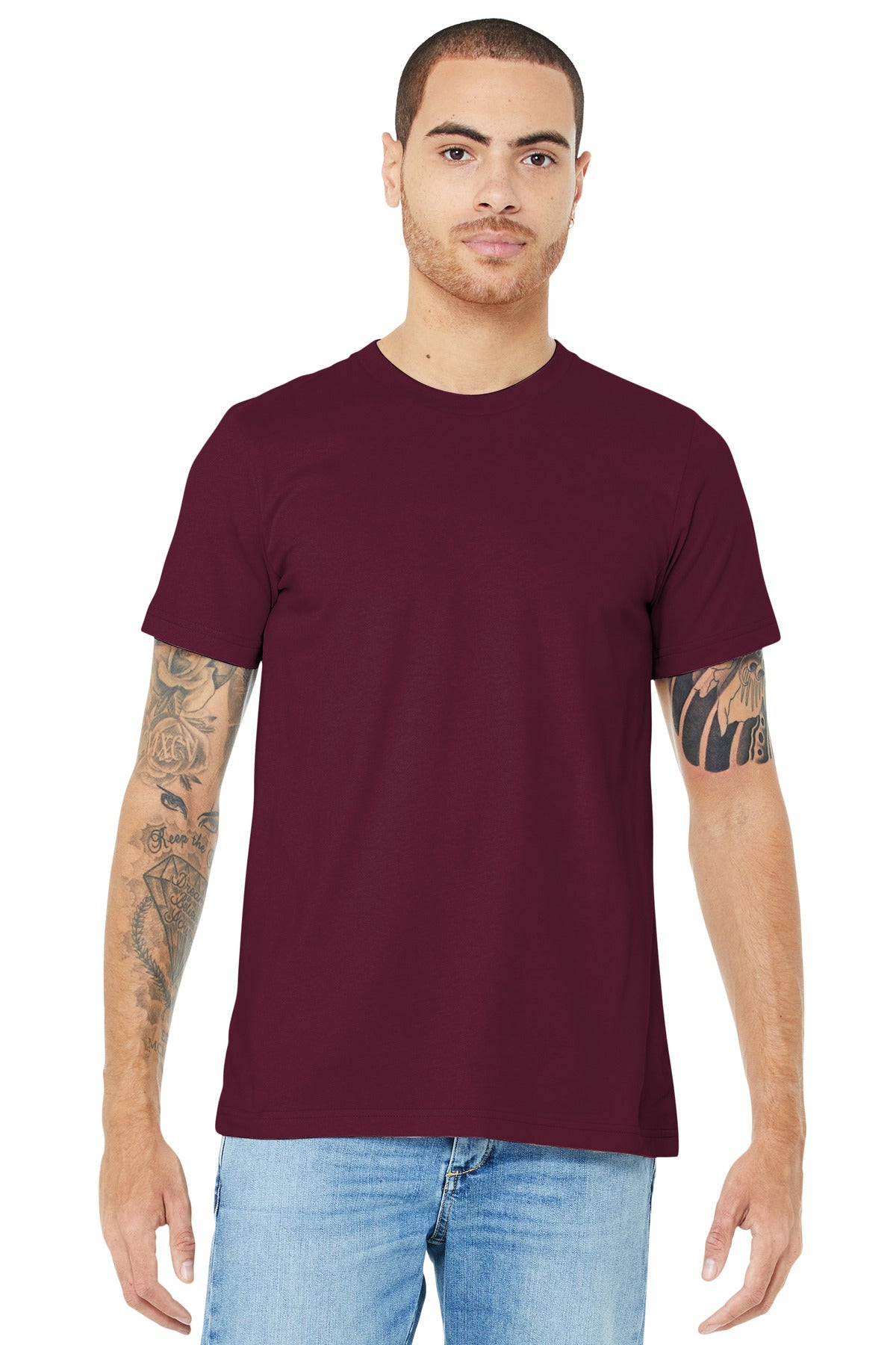 BELLA+CANVAS  Unisex Jersey Short Sleeve Tee. BC3001 Maroon