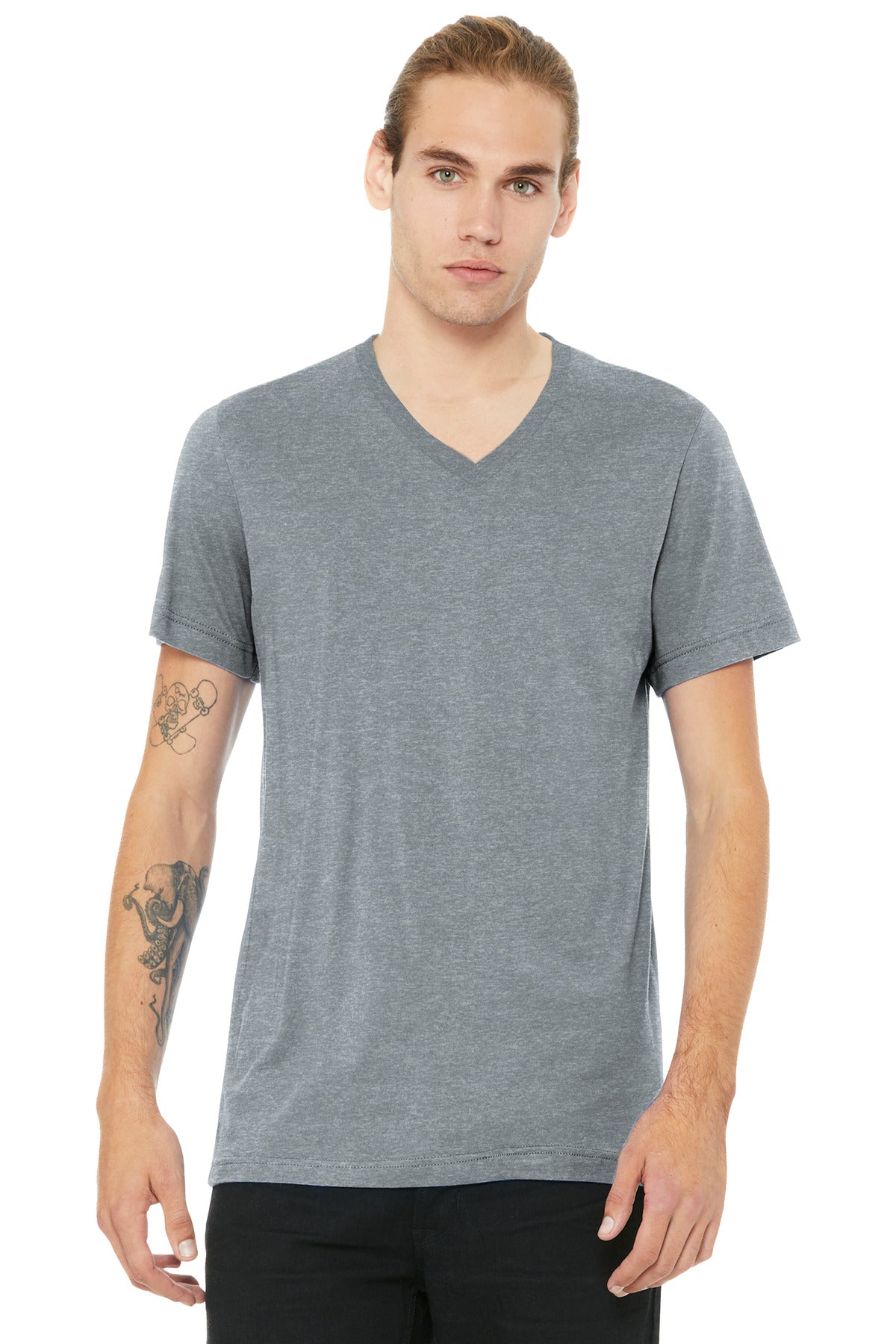 Bella+Canvas Unisex Heather CVC V-Neck Tee BC3005CVC Athletic Heather