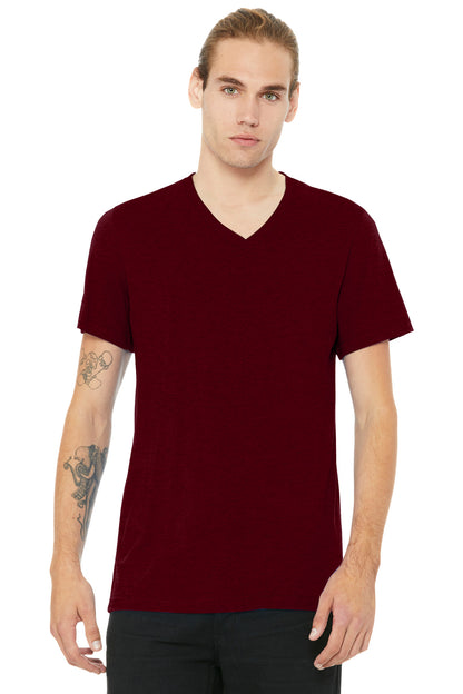 Bella+Canvas Unisex Heather CVC V-Neck Tee BC3005CVC Heather Cardinal